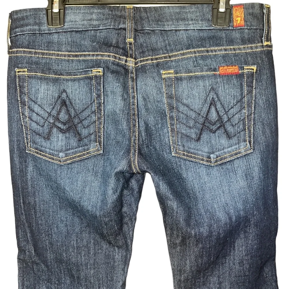 7 For All Mankind “A” Pocket Dark Wash Denim Jeans (29) - Picture 4 of 10